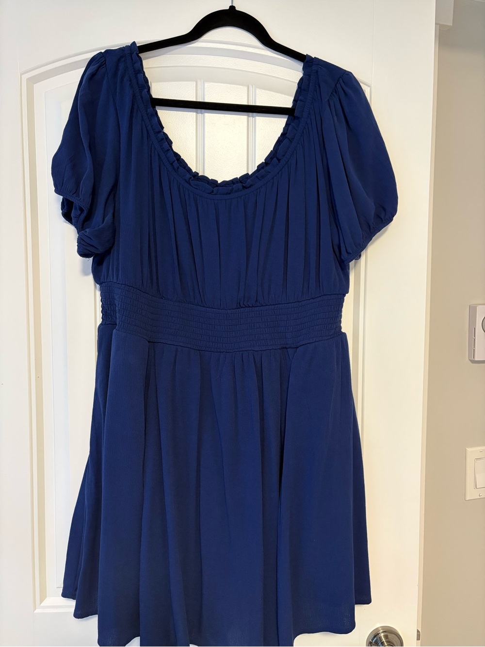 Torrid Navy Blue Smocked-Waist Romper